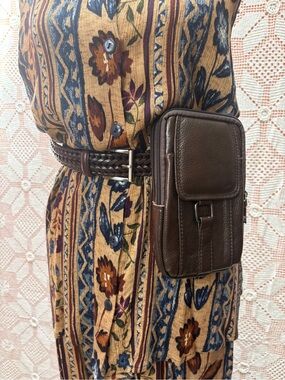 Vintage Leather Belt Bag + Braided Belt